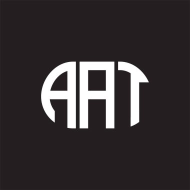 Siyah arka planda AAT harfi logo tasarımı. AAT yaratıcı harfler logosu konsepti. AAT harf tasarımı.