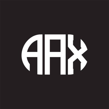Siyah arkaplanda AAX harfli logo tasarımı. AAX yaratıcı harflerin baş harfleri logo kavramı. AAX harf tasarımı.