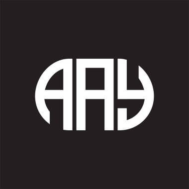 Siyah arka planda AAY harf logosu tasarımı. AAY yaratıcı harf logosu konsepti. AAY harf tasarımı.