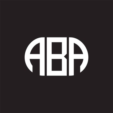 ABA harf logosu tasarımı siyah arka planda. ABA yaratıcı harfler logosu konsepti. ABA harf tasarımı.