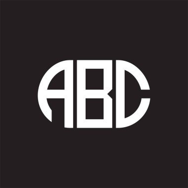 ABC harfi logo tasarımı siyah arka planda. ABC yaratıcı harflerin baş harfleri logo kavramı. ABC harf tasarımı.