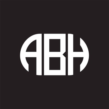 Siyah arka planda ABH harf logosu tasarımı. ABH yaratıcı harflerin baş harfleri logo kavramı. ABH harf tasarımı.