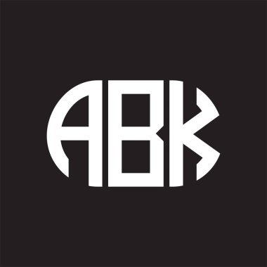 ABK harf logo tasarımı siyah arka planda. ABK yaratıcı harflerin baş harfleri logo kavramı. ABK harf tasarımı.