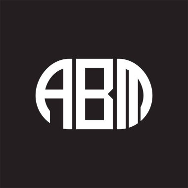 Siyah arka planda ABM harf logosu tasarımı. ABM yaratıcı harflerin baş harfleri logo kavramı. ABM harf tasarımı.