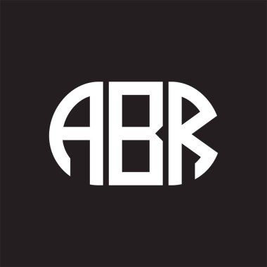 ABR harfi logo tasarımı siyah arka planda. ABR yaratıcı harflerin baş harfleri logo kavramı. ABR harf tasarımı.