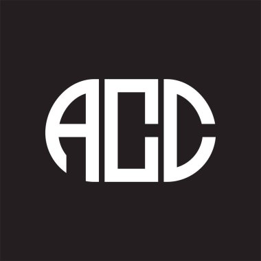 Siyah arka planda ACC harf logosu tasarımı. ACC yaratıcı harflerin baş harfleri logo kavramı. ACC harf tasarımı.