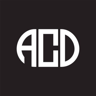 Siyah arka planda ACO harf logosu tasarımı. ACO yaratıcı harflerin baş harfleri logo kavramı. ACO harf tasarımı.