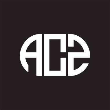Siyah arkaplanda ACZ harf logosu tasarımı. ACZ yaratıcı harflerin baş harfleri logo kavramı. ACZ harf tasarımı.