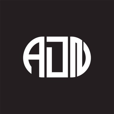 Siyah arkaplanda ADN harf logosu tasarımı. ADN yaratıcı harflerin baş harfleri logo kavramı. ADN harf tasarımı.