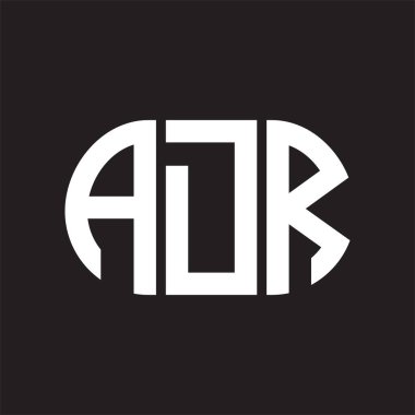 Siyah arka planda ADR harf logosu tasarımı. ADR yaratıcı harflerin baş harfleri logo kavramı. ADR harf tasarımı.