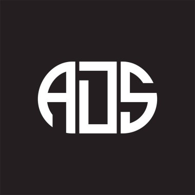 Siyah arka planda ADS harfi logo tasarımı. ADS yaratıcı harfler logosu konsepti. ADS harf tasarımı.