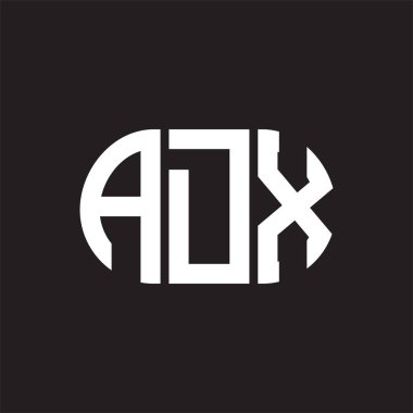 Siyah arkaplanda ADX harf logosu tasarımı. ADX yaratıcı harfler logosu konsepti. ADX harf tasarımı.