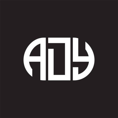 Siyah arka planda ADY mektup logosu tasarımı. ADY yaratıcı harfler logosu konsepti. ADY harf tasarımı.