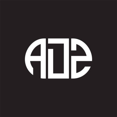 Siyah arkaplanda ADZ harf logosu tasarımı. ADZ yaratıcı harf logosu konsepti. ADZ harf tasarımı.