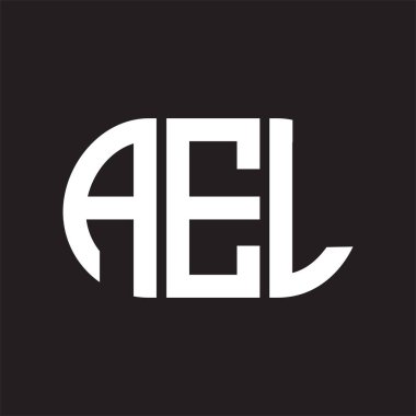 Siyah arka planda AEL harf logosu tasarımı. AEL yaratıcı harfler logosu konsepti. AEL harf tasarımı.