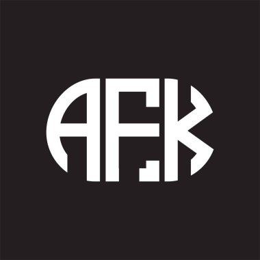 Siyah arka planda AFK harf logosu tasarımı. AFK yaratıcı harflerin baş harfleri logo kavramı. AFK harf tasarımı.