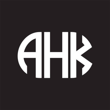 Siyah arka planda AHK harf logosu tasarımı. AHK 