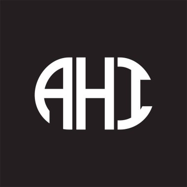 Siyah arka planda AHI harf logosu tasarımı. AHI 