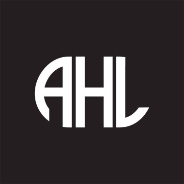 Siyah arkaplanda AHL harf logosu tasarımı. AHL 