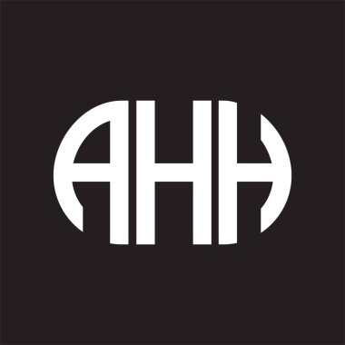 Siyah arka planda AHH harf logosu tasarımı. AHH 