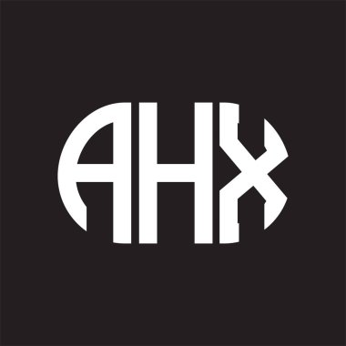 Siyah arkaplanda AHX harf logosu tasarımı. AHX 