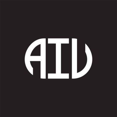 Siyah arka planda AIU harf logosu tasarımı. AIU 