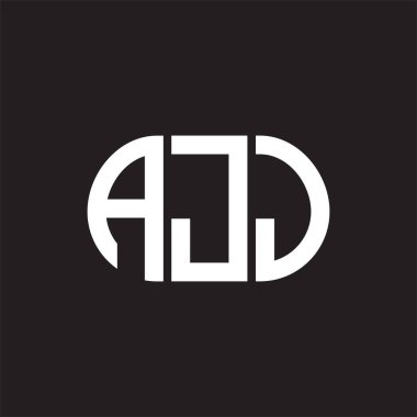Siyah arka planda AJJ harf logosu tasarımı. AJJ 