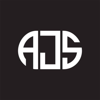 Siyah arka planda AJS harf logosu tasarımı. AJS 