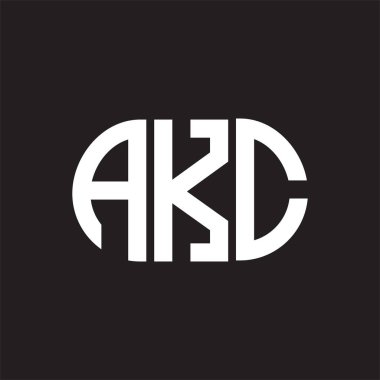 Siyah arka planda AKC harf logosu tasarımı. AKC 