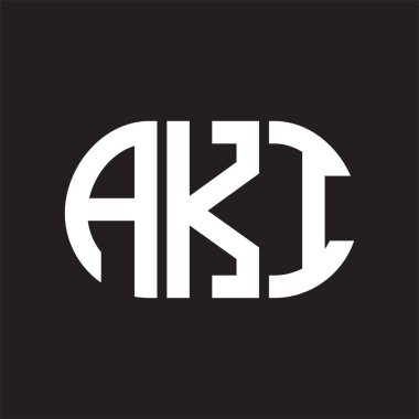 Siyah arkaplandaki AKI harf logosu tasarımı. AKI 