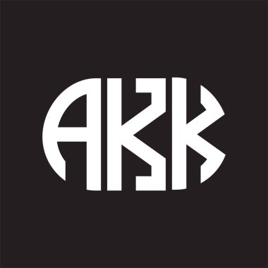 Namı diğer siyah arkaplan üzerine harf logosu tasarımı. AKK 