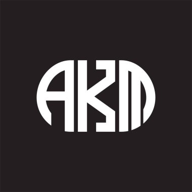Siyah arka planda AKM harf logosu tasarımı. AKM 