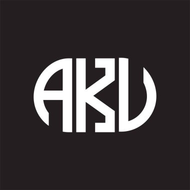 Siyah arkaplanda AKV harf logosu tasarımı. AKV 