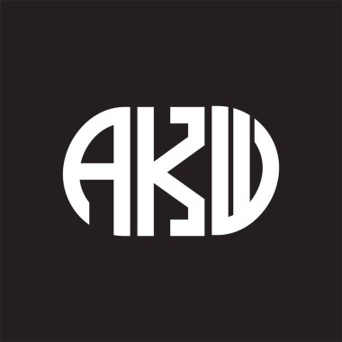 Siyah arkaplandaki AKW harf logosu tasarımı. AKW 