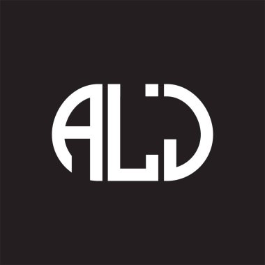 Siyah arka planda ALJ harfi logo tasarımı. ALJ 