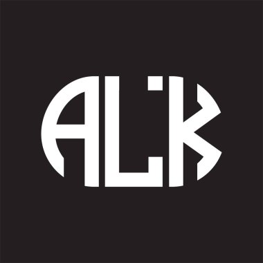 Siyah arka planda ALK harf logosu tasarımı. KALK 