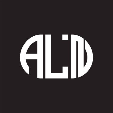 Siyah arka planda ALN harf logosu tasarımı. ALN 
