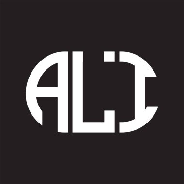 Siyah arka planda ALI harf logosu tasarımı. Al! 