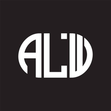 Siyah arka planda ALW harfli logo tasarımı. ALW 