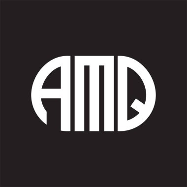 Siyah arka planda AMQ harfi logo tasarımı. AMQ 