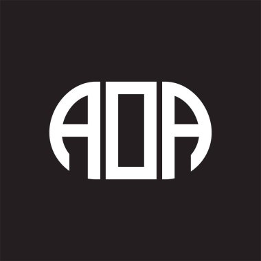 Siyah arka planda AOA harf logosu tasarımı. AOA 