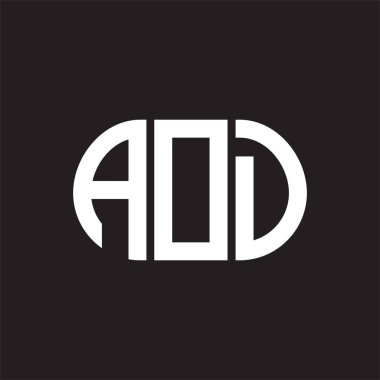Siyah arka planda AOD harfi logo tasarımı. AOD 