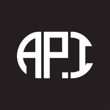 Siyah arka planda API harf logosu tasarımı. API 