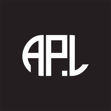 Siyah arka planda APL harf logosu tasarımı. APL 