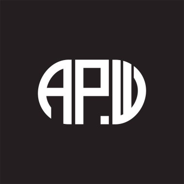 Siyah arka planda APW harf logosu tasarımı. APW 