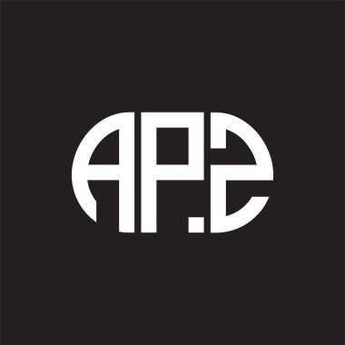 Siyah arka planda APZ harf logosu tasarımı. APZ 
