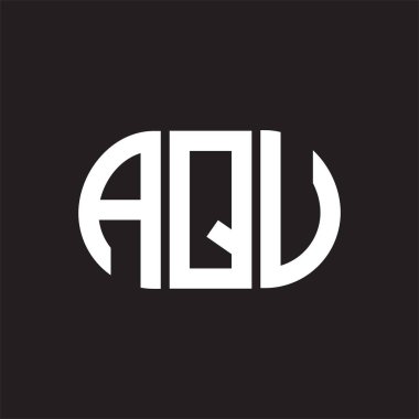 Siyah arka planda AQV harf logosu tasarımı. AQV 