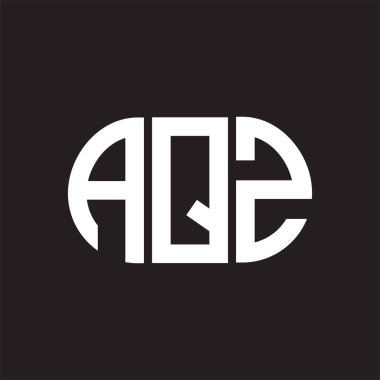 Siyah arkaplanda AQZ harf logosu tasarımı. AQZ 