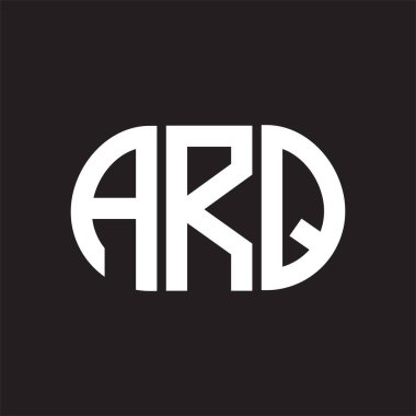 ARQ harfi logo tasarımı siyah arka planda. ARQ 