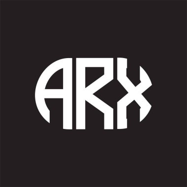 Siyah arkaplanda ARX harfi logo tasarımı. ARX 